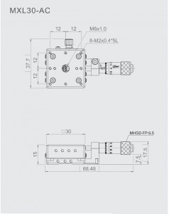 Low-profile Aluminum Translation Stage MXL30-AC drawing