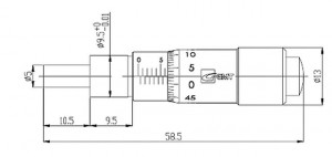 Micrometer Head MHGS-FP-13 drawing