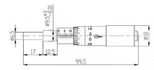 Micrometer Head MHGS-FP-25 drawing