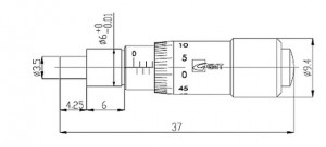 Micrometer Head MHGS-FP-6.5 drawing