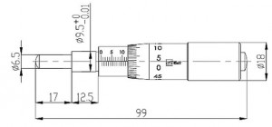 Micrometer Head MHGS-SP-25 drawing