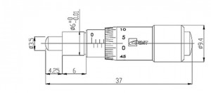 Micrometer Head MHGS-SP-6.5 drawing