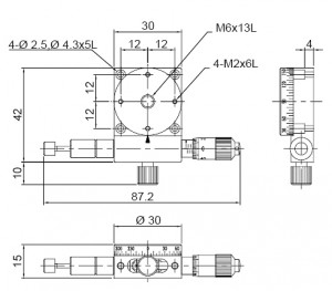 Low-profile Precision Rotation Stage MRL-30AL drawing