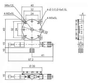 Low-profile Precision Rotation Stage MRL-40AL drawing