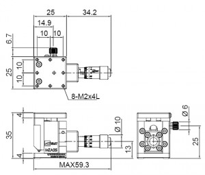 Precision Lift Stage MZA-25 drawing