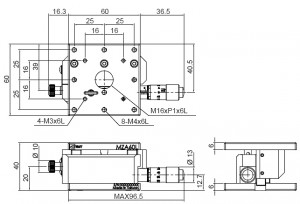 Precision Lift Stage MZA-60L drawing