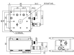 Precision Lift Stage MZA-80 drawing