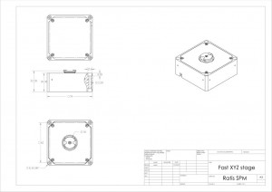 SPM plane-parallel nano piezo scanning stage NPS405Z drawing