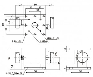 Vertical Dovetail Translation Stage MC3B-60 drawing